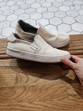 Women's Slip-On Leather Sneakers - White By COACH size 5B Eur 35.5